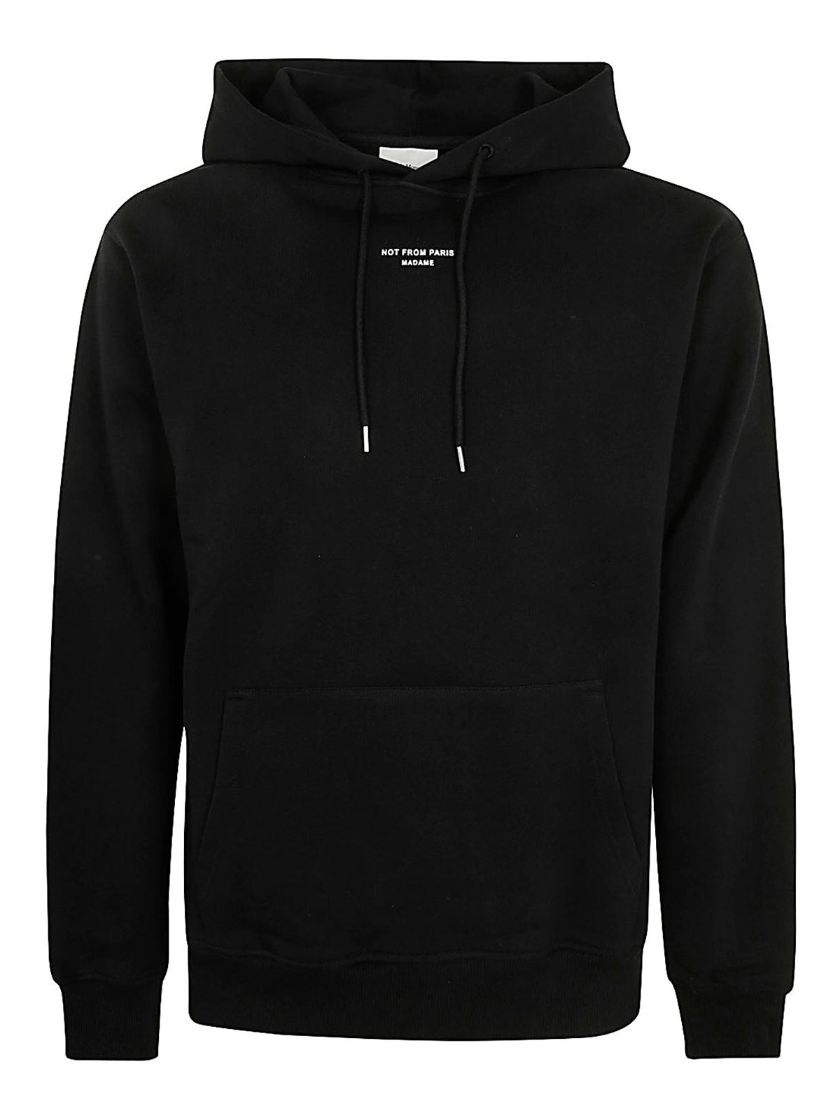 Drôle De Monsieur Le Hoodie Slogan  Poche Classique In Black