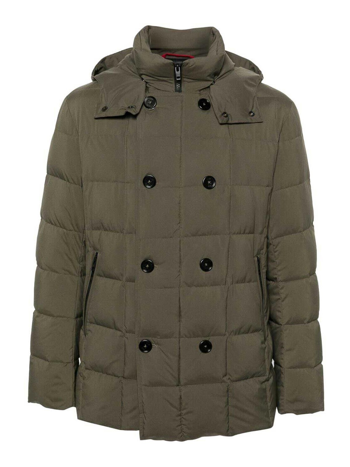 Shop Fay Double Breast Padded Bomber Jacket In Green