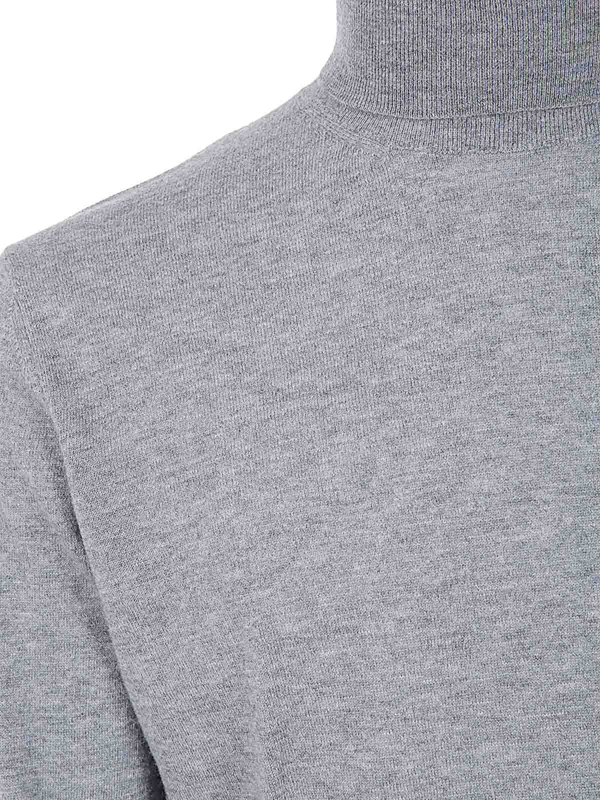 Shop Filippo De Laurentiis Long Sleeves Cashmere Wool Turtleneck In Grey