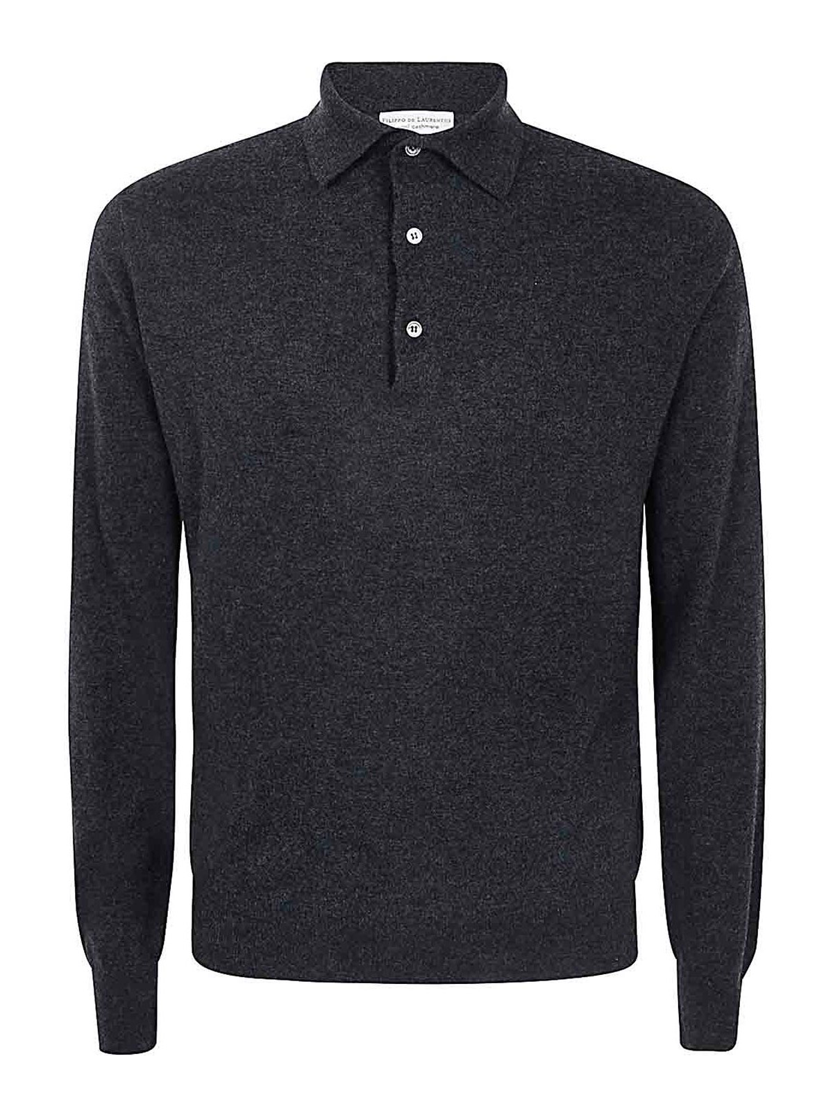 Shop Filippo De Laurentiis Long Sleeves Cashmere Wool Polo Neck In Grey