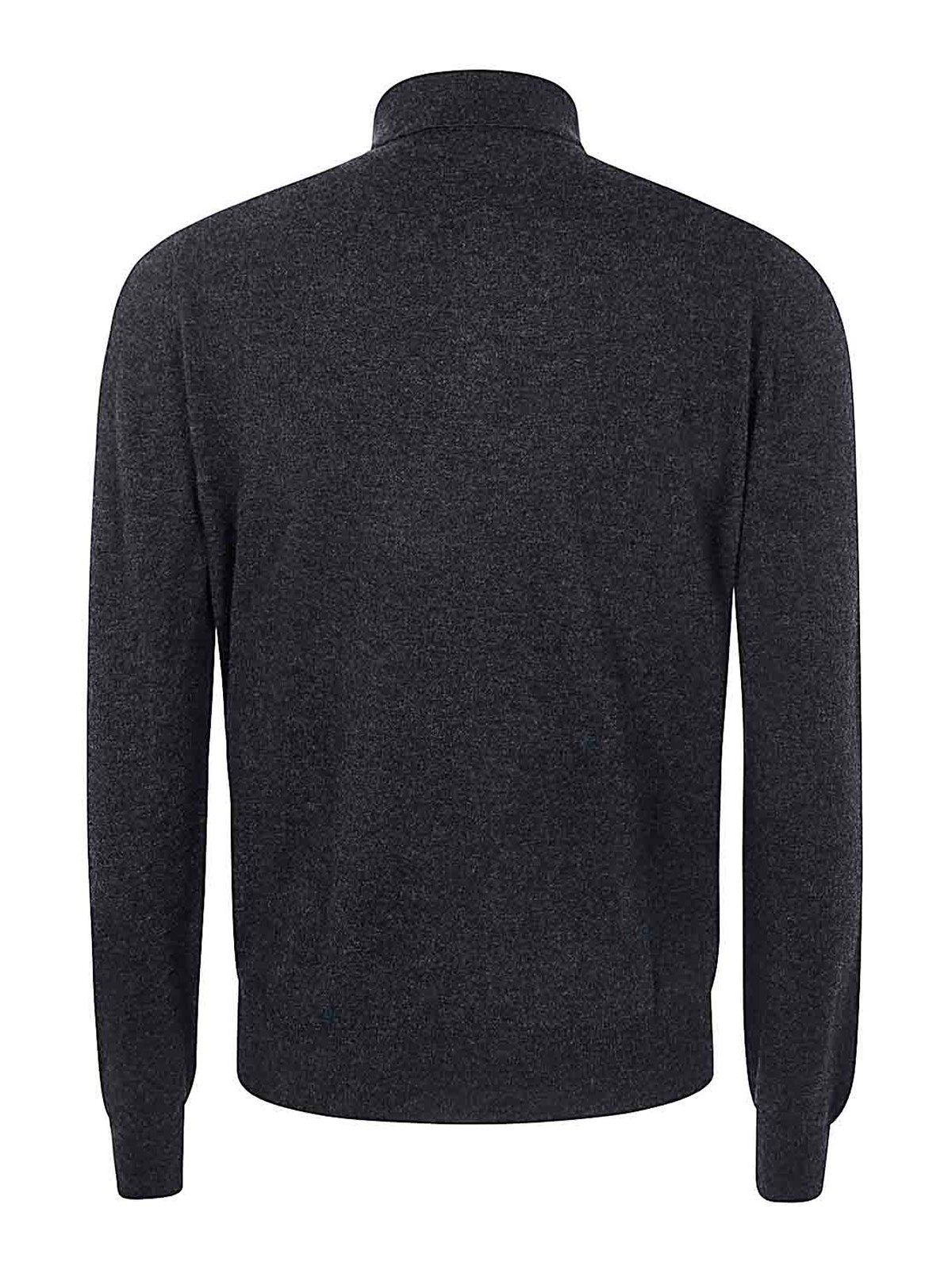 Shop Filippo De Laurentiis Long Sleeves Cashmere Wool Polo Neck In Grey