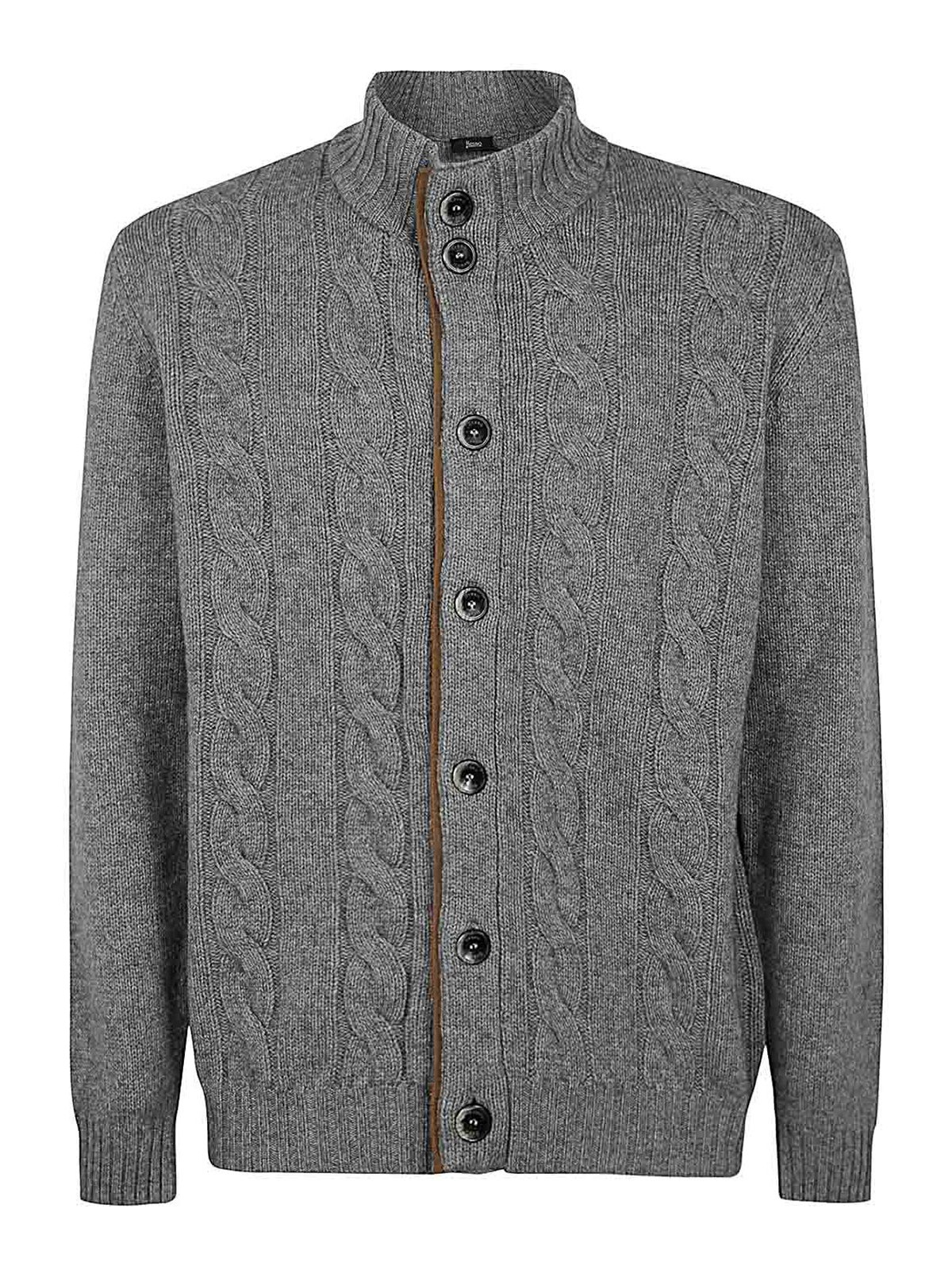 Shop Herno Man Cardigan In Grey