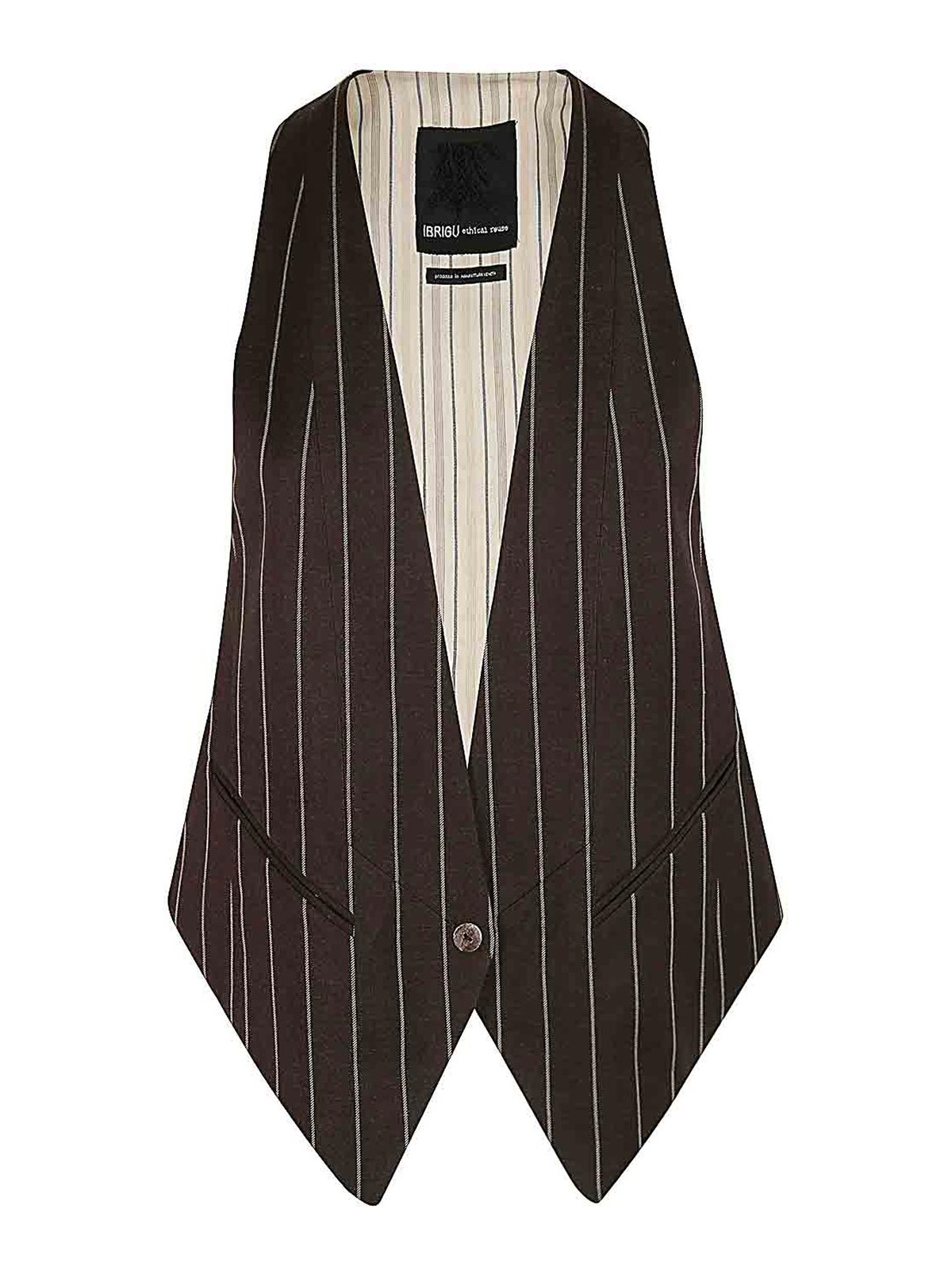 Ibrigu Contrast Back Wool Waistcoat In Brown