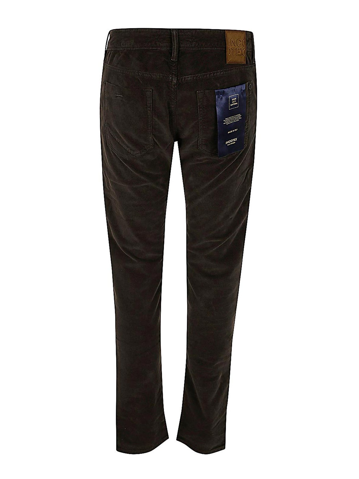 Shop Incotex Blue Division 5 Pocket Stretch Vintage In Brown