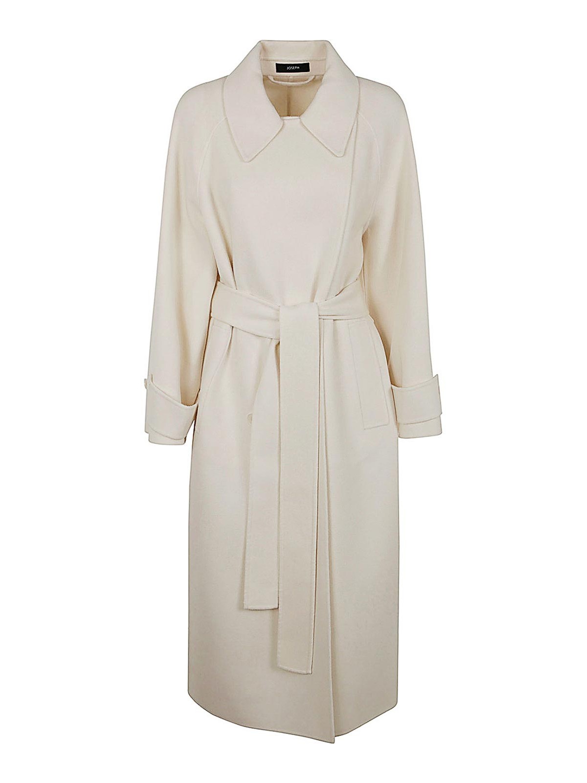 Joseph Navarre Coat Dbl Face Cashmere In White