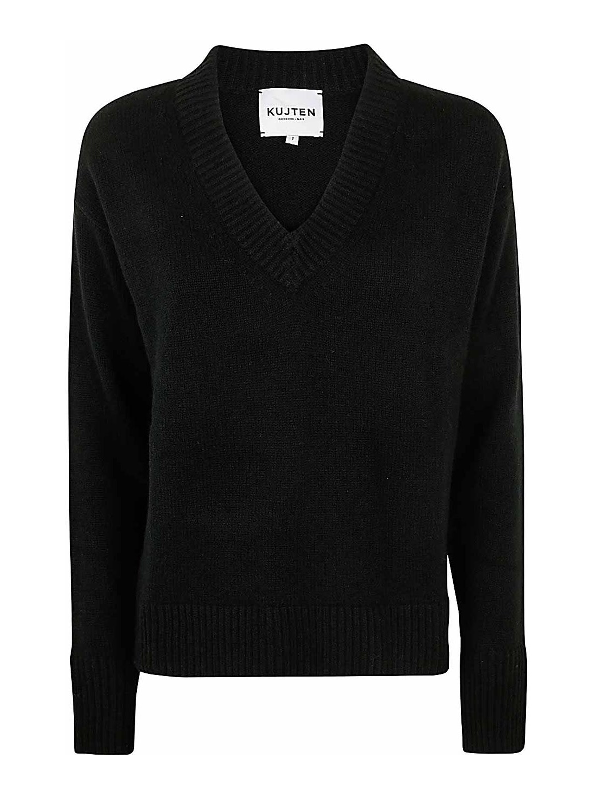 Shop Kujten Lila V-neck Sweater In Black