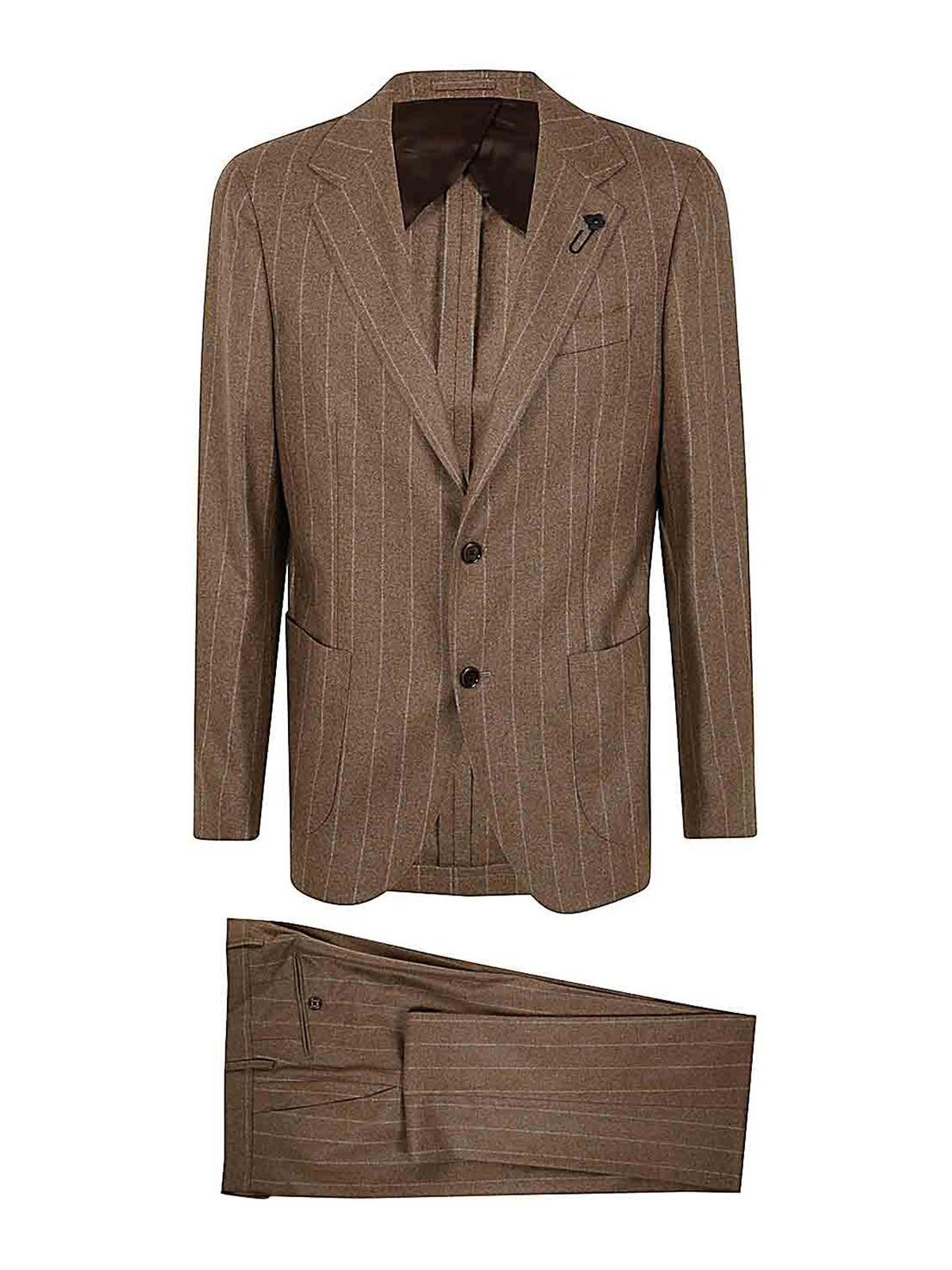 Shop Lardini Man Suit Special Line Drop 7 Regular In Brown