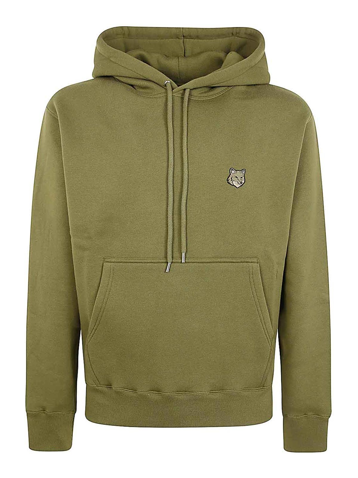 Shop Maison Kitsuné Bold Fox Head Patch Comfort Hoodie In Green