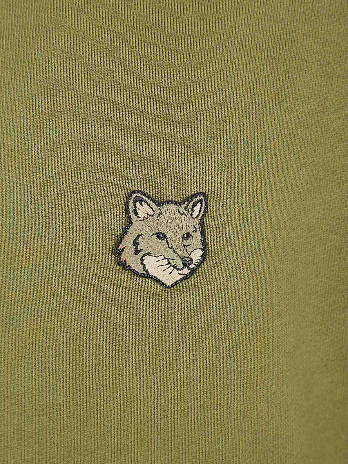 Shop Maison Kitsuné Bold Fox Head Patch Comfort Hoodie In Green