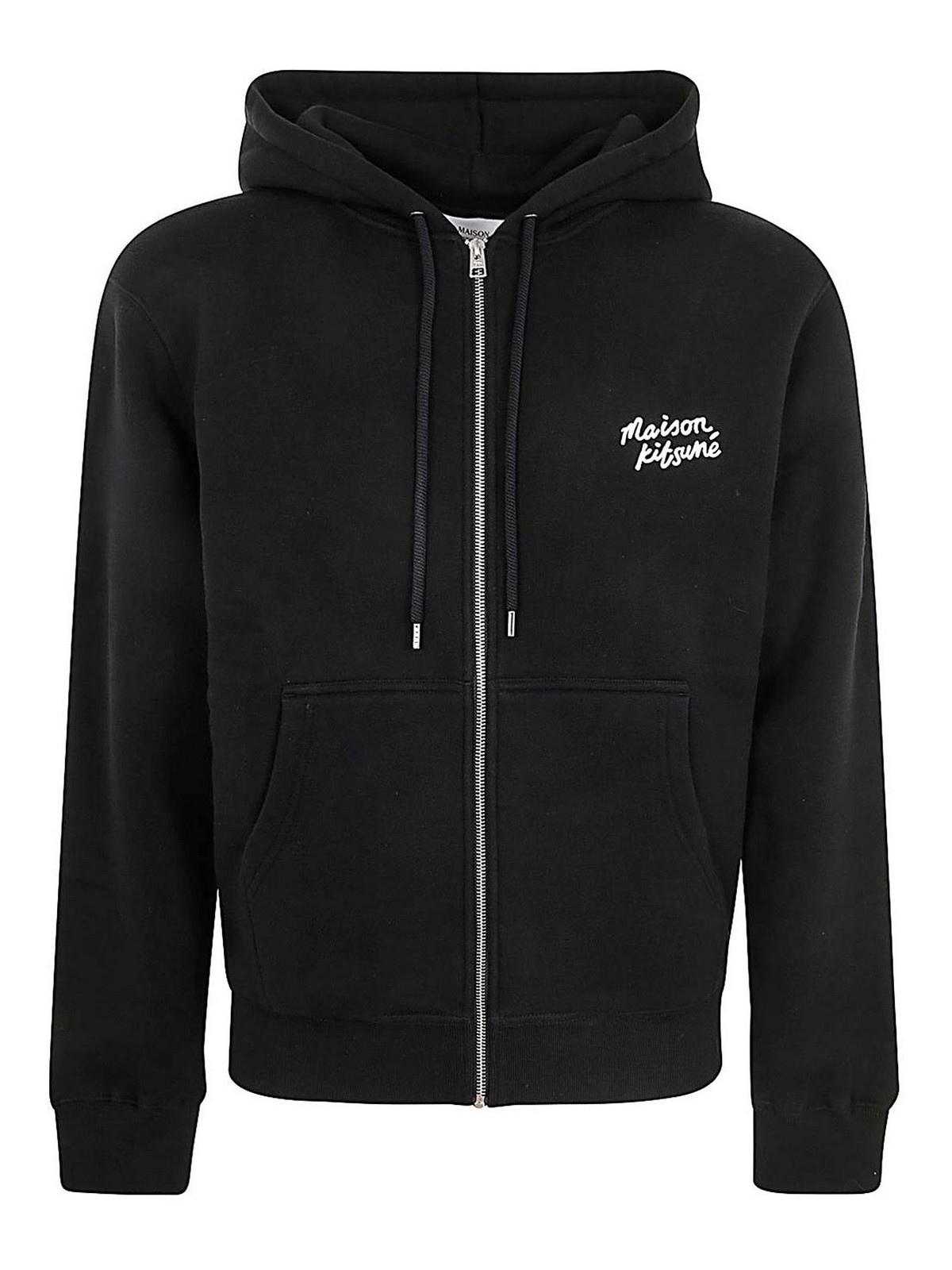 Maison Kitsuné Handwriting Comfort Zipped Hoodie In Black