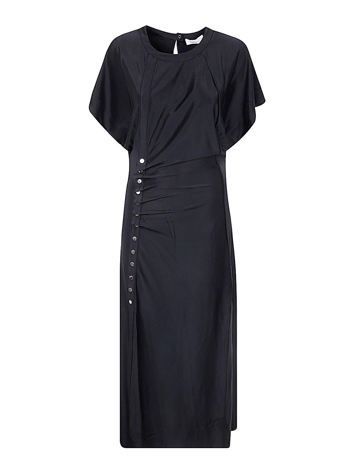 Shop Rabanne Viscose Jersey Robe In Black