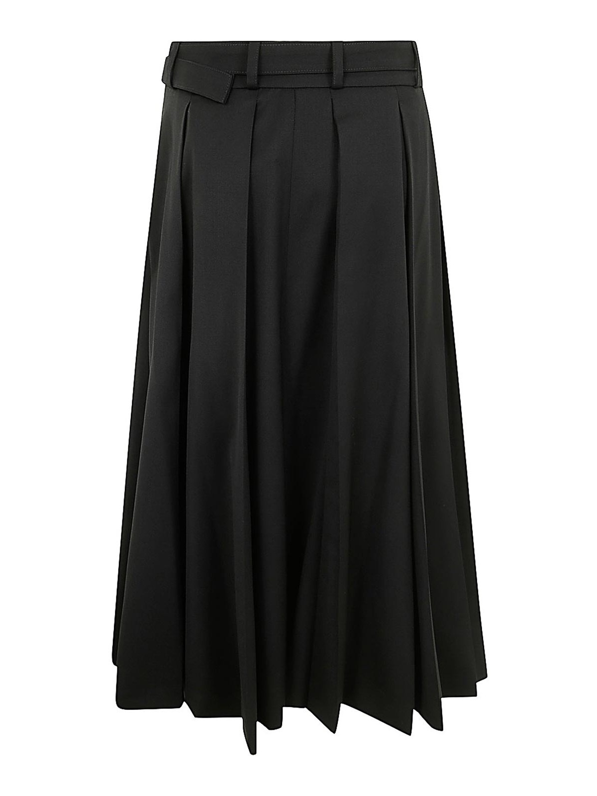 Shop Patou Signature Pleated Midi Skirt In Black