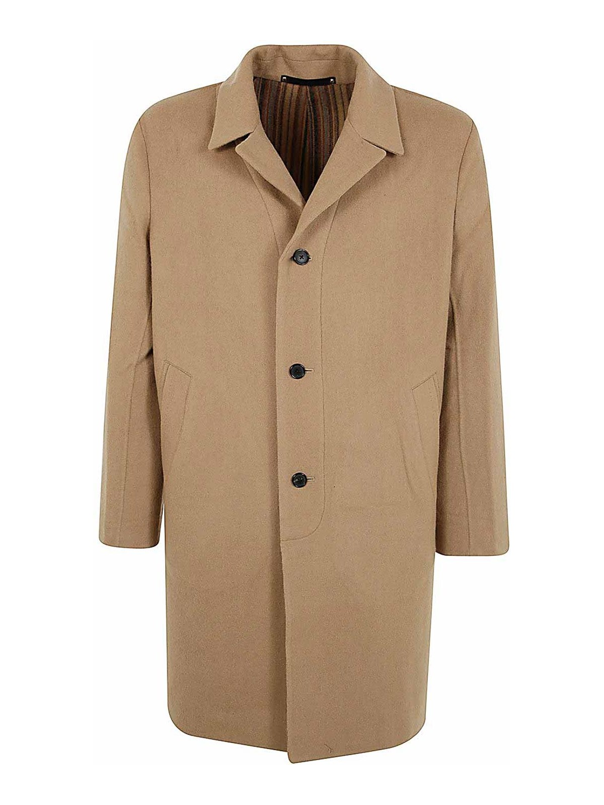 Shop Paul Smith Mens 3btn Overcoat In Brown