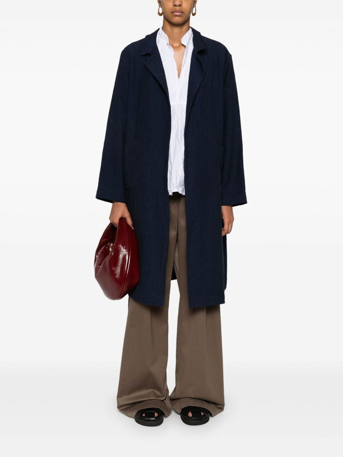 Shop Daniela Gregis Cappotto Coat Punto Nido In Blue