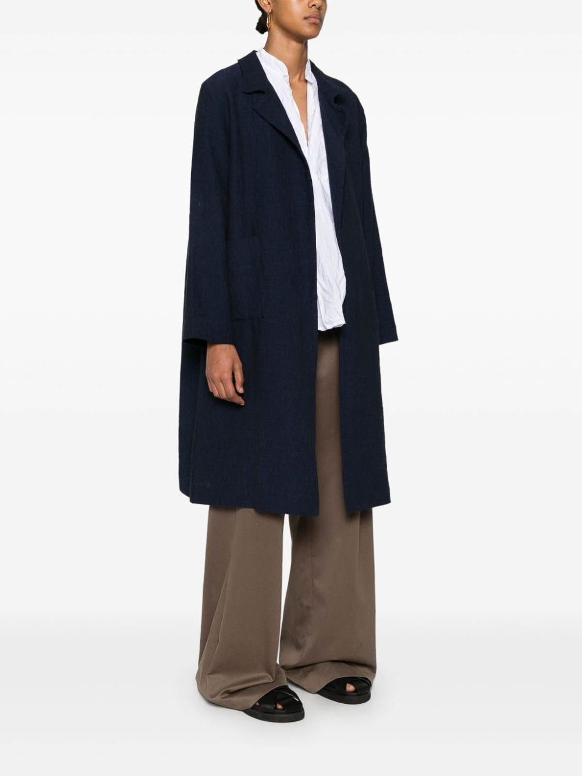 Shop Daniela Gregis Cappotto Coat Punto Nido In Blue