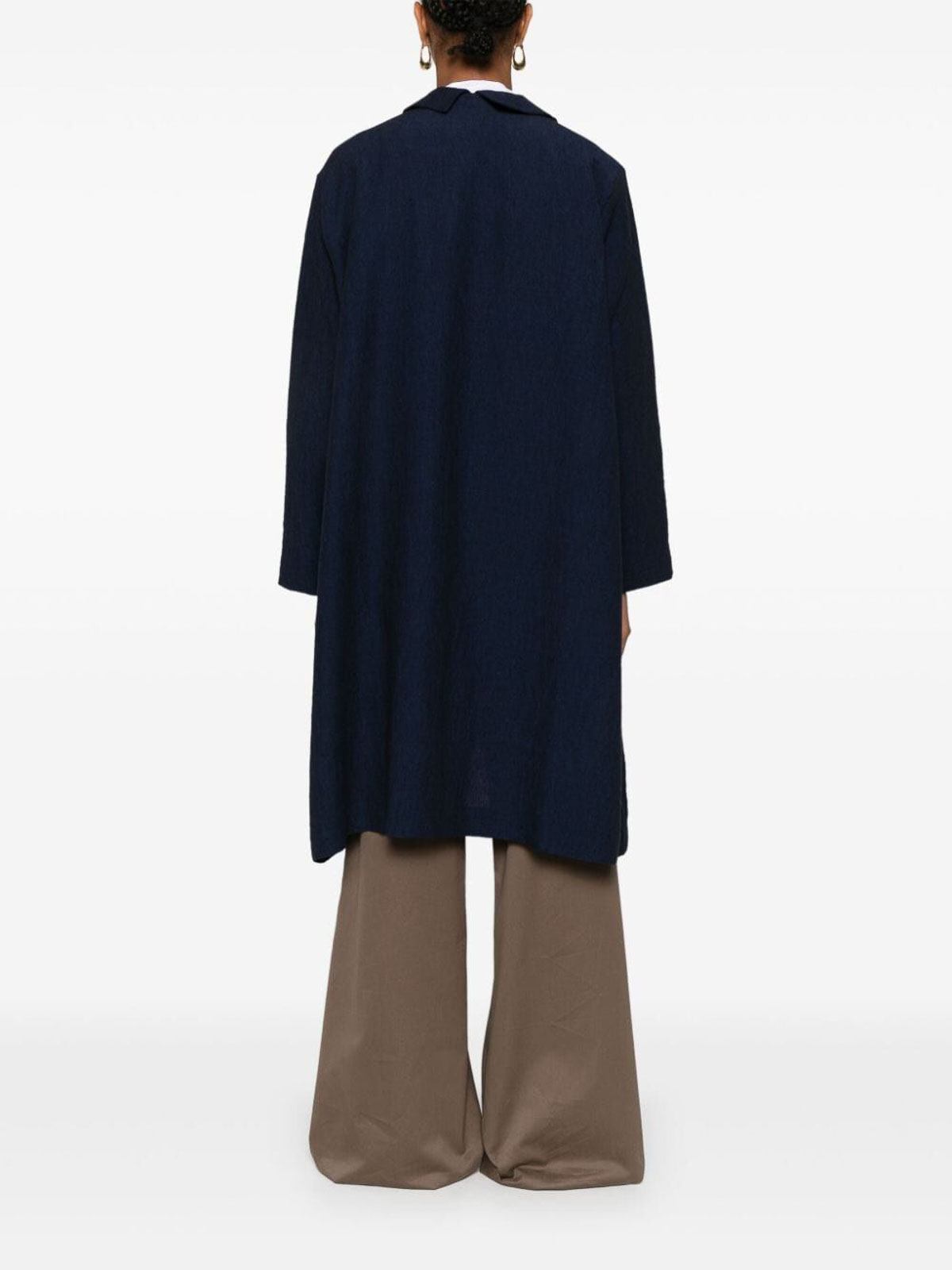 Shop Daniela Gregis Cappotto Coat Punto Nido In Blue