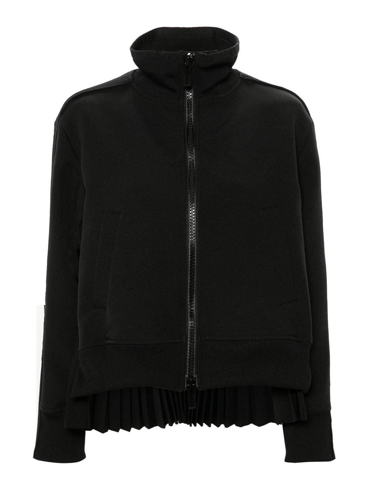 Sacai Pleated Jacket In Black