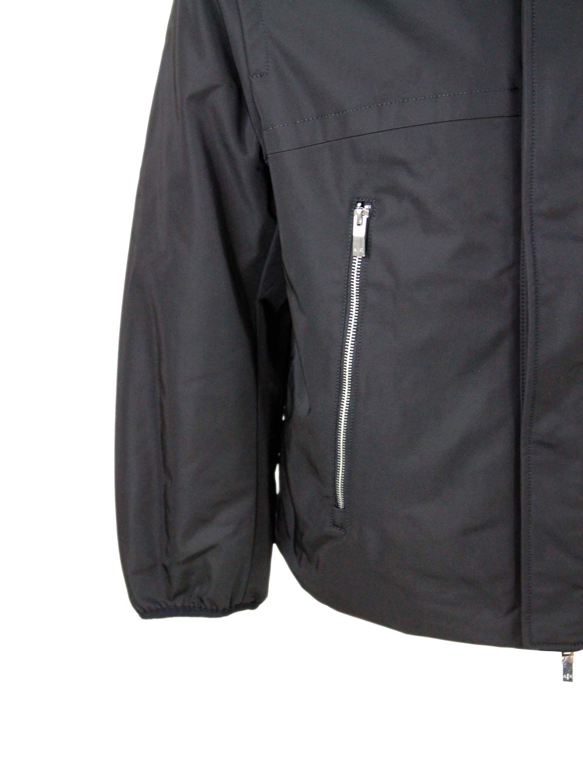 Shop Armani Exchange Tech Fabric Jacket In Black