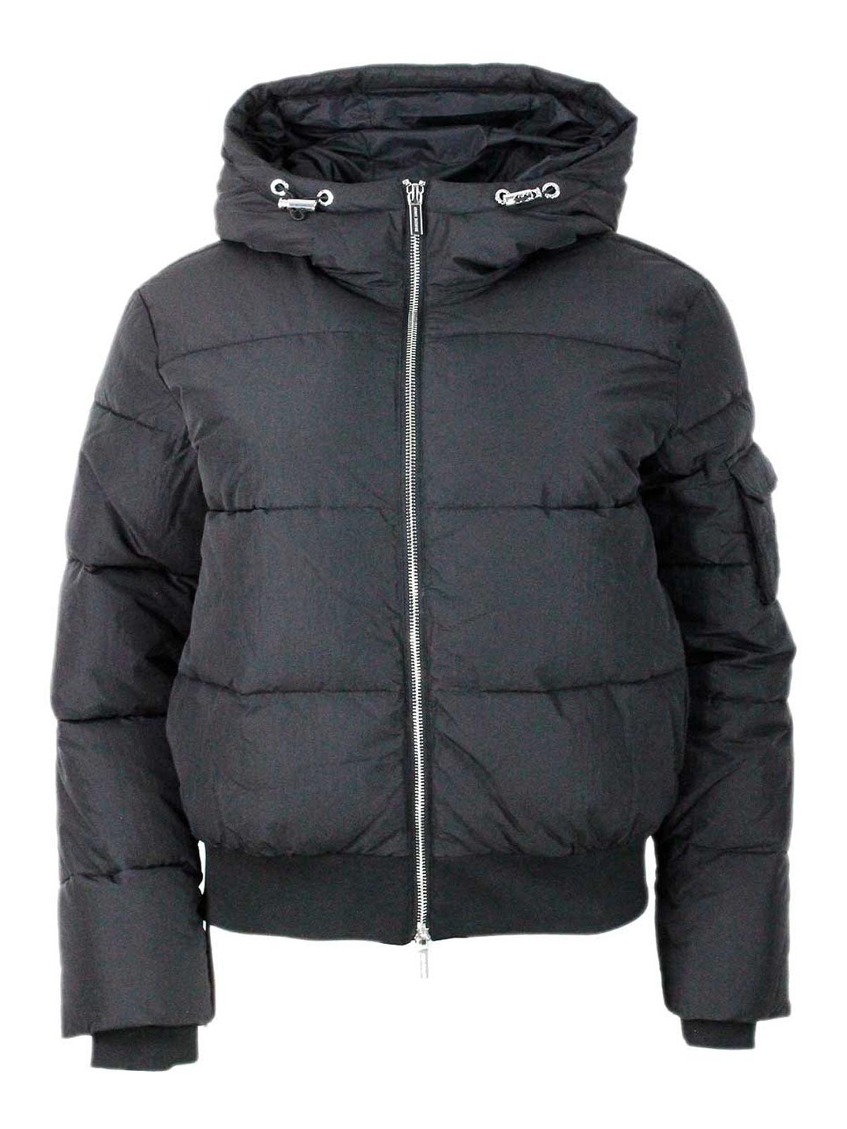 Shop Armani Exchange Tech Fabric Coat In Black