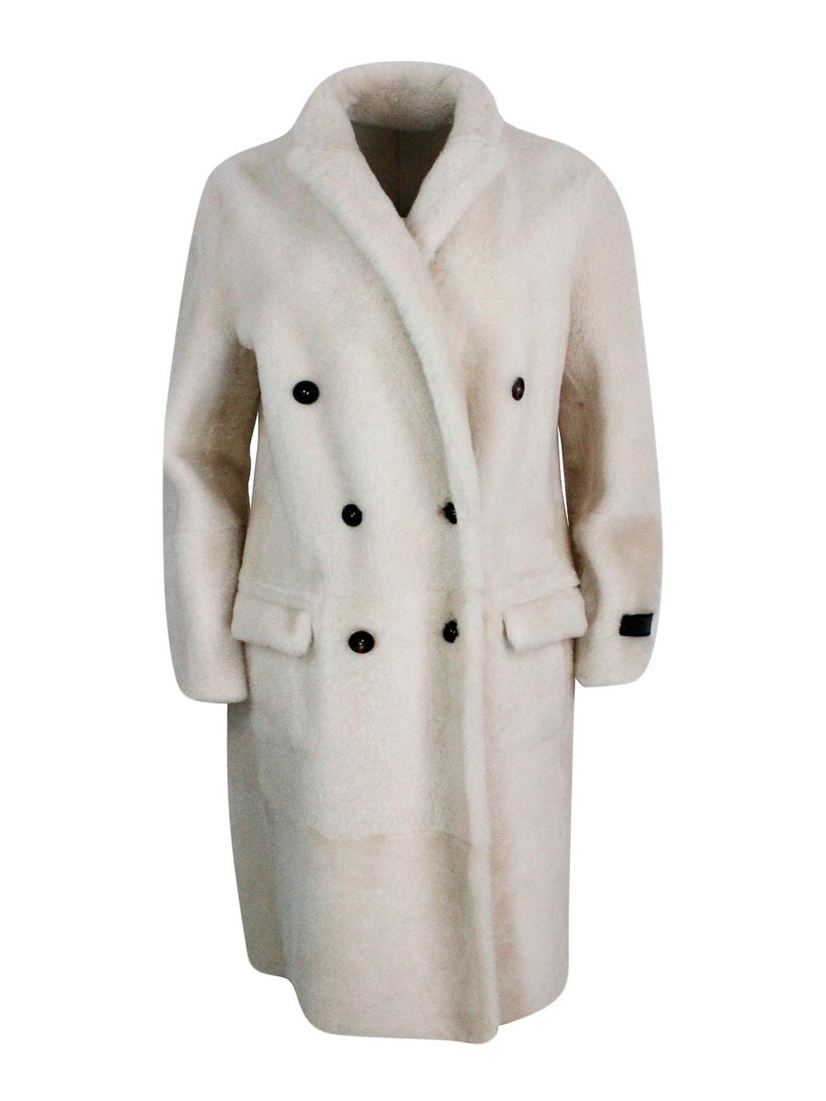 Shop Brunello Cucinelli Leather Coat In Cream