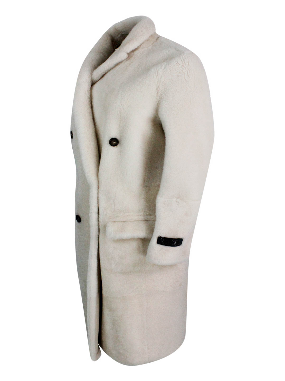 Shop Brunello Cucinelli Leather Coat In Cream