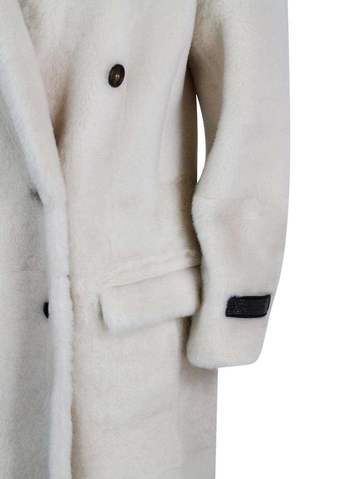 Shop Brunello Cucinelli Leather Coat In Cream