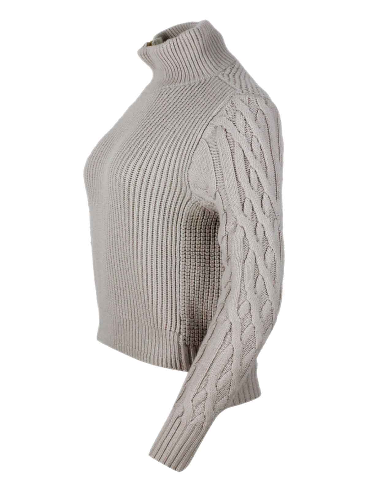 Shop Lorena Antoniazzi Wool Crewneck In Beige