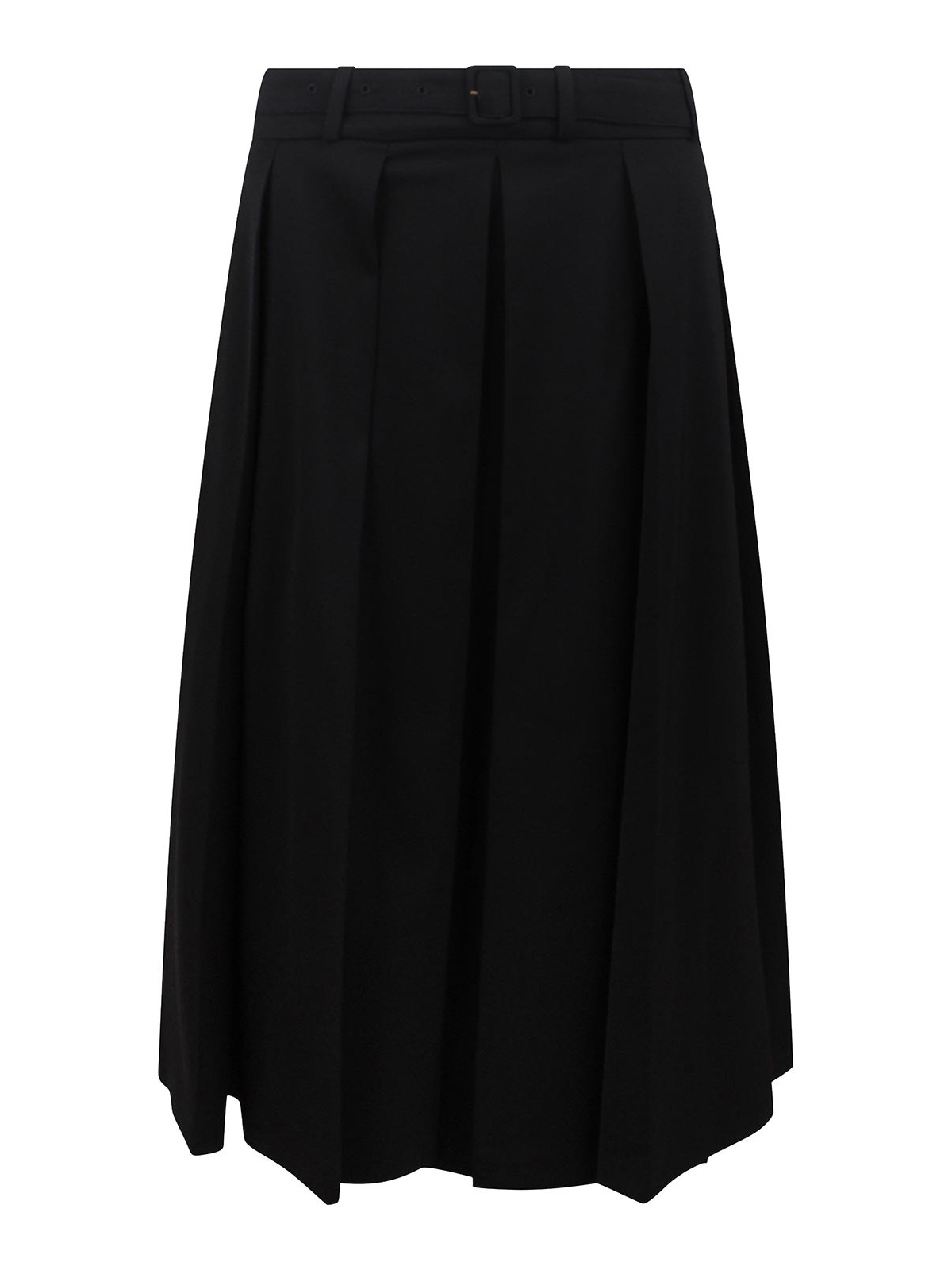 スカート PATOU FW24 SIGNATURE PLEATED MIDI SKIRT (SK0700103 999B) Patou Pleated Midi Skirt - Black - Women | SK0700103999B