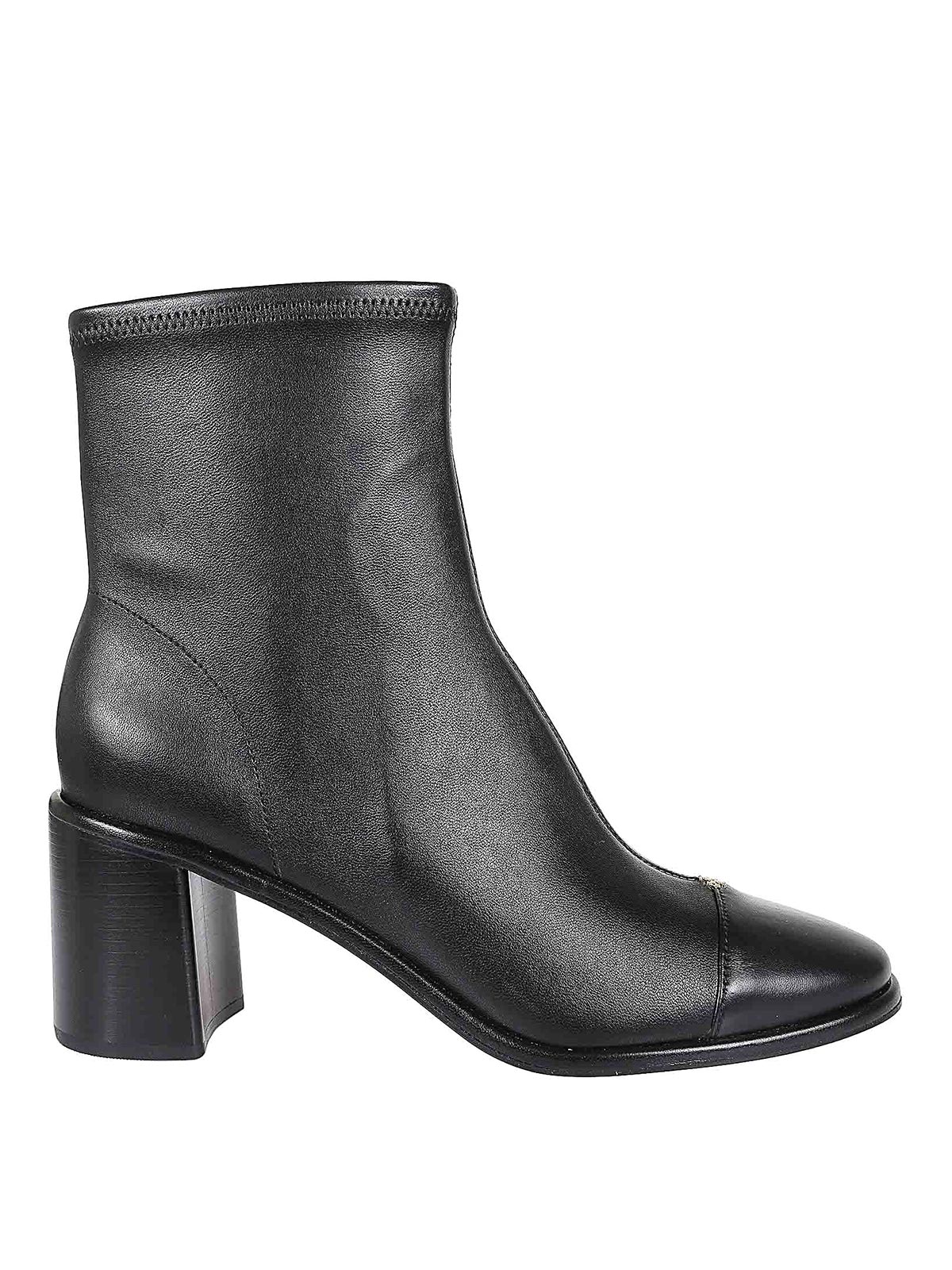 Tory Burch Cap Toe Ankle Boot In Black