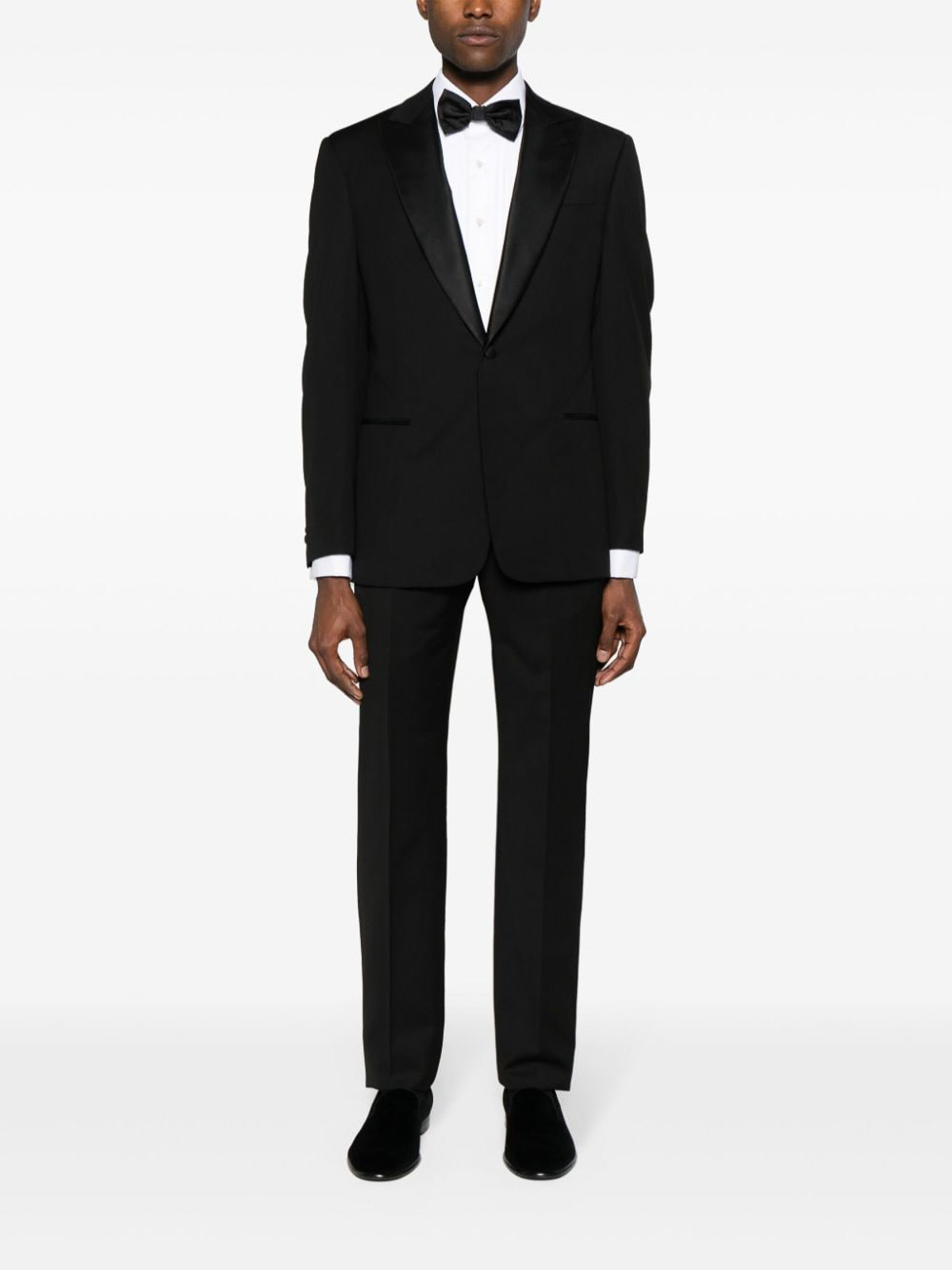 Shop Giorgio Armani Black Wool Suit