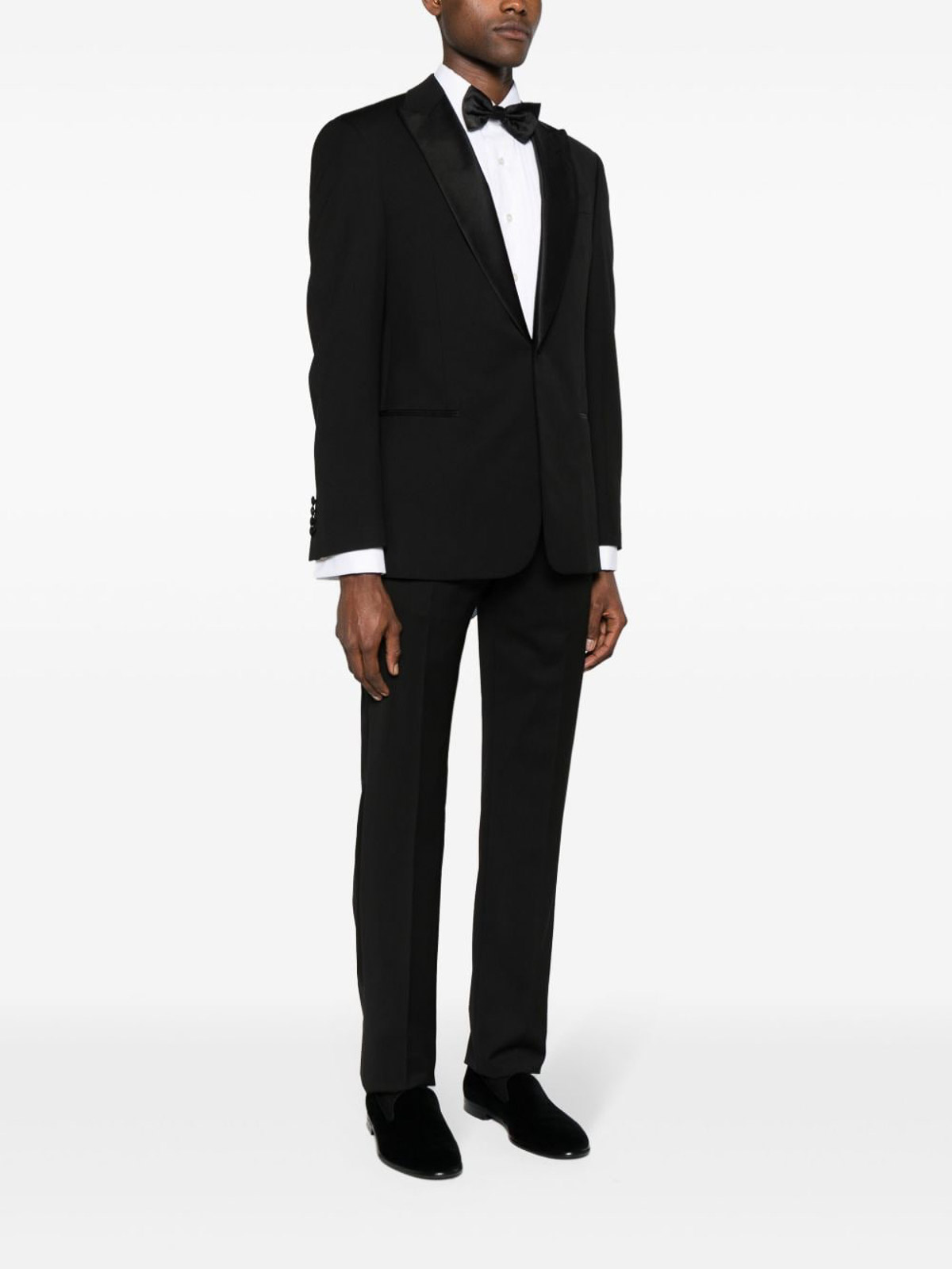 Shop Giorgio Armani Black Wool Suit