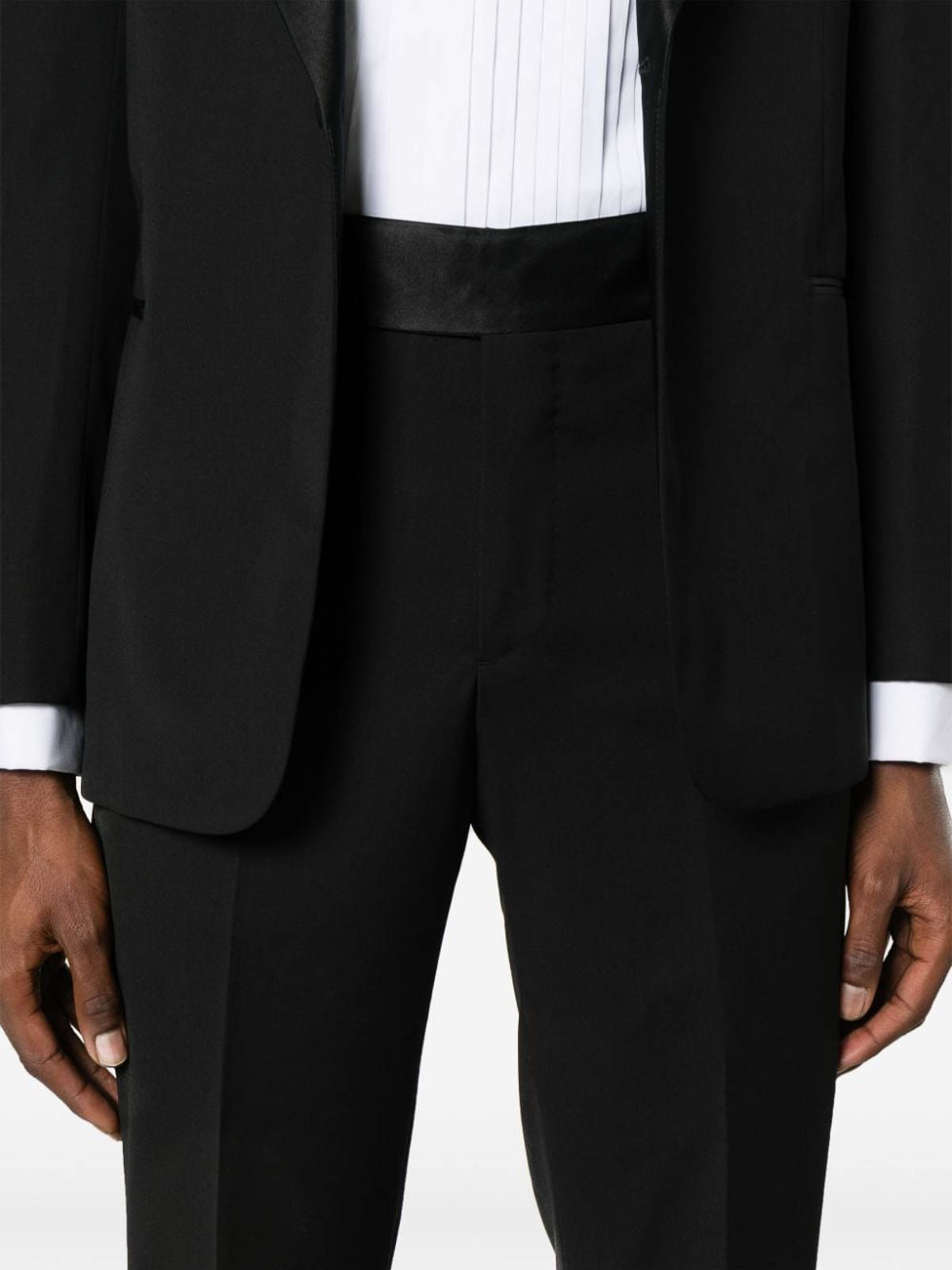 Shop Giorgio Armani Black Wool Suit