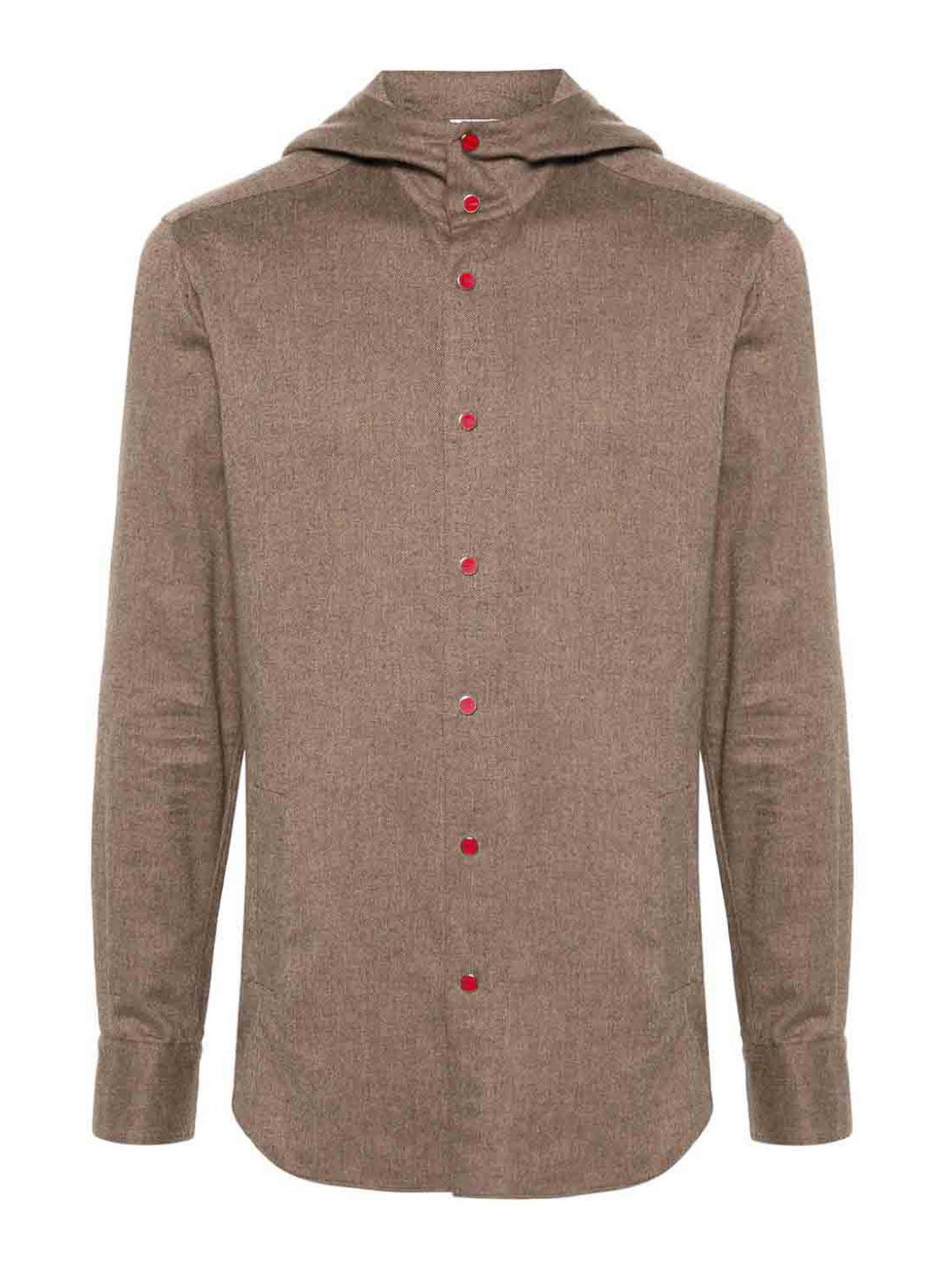 Kiton Cotton Shirt In Brown