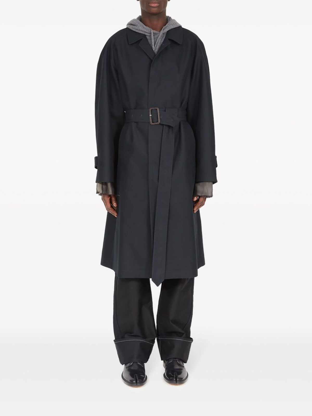 Shop Maison Margiela Coat In Black