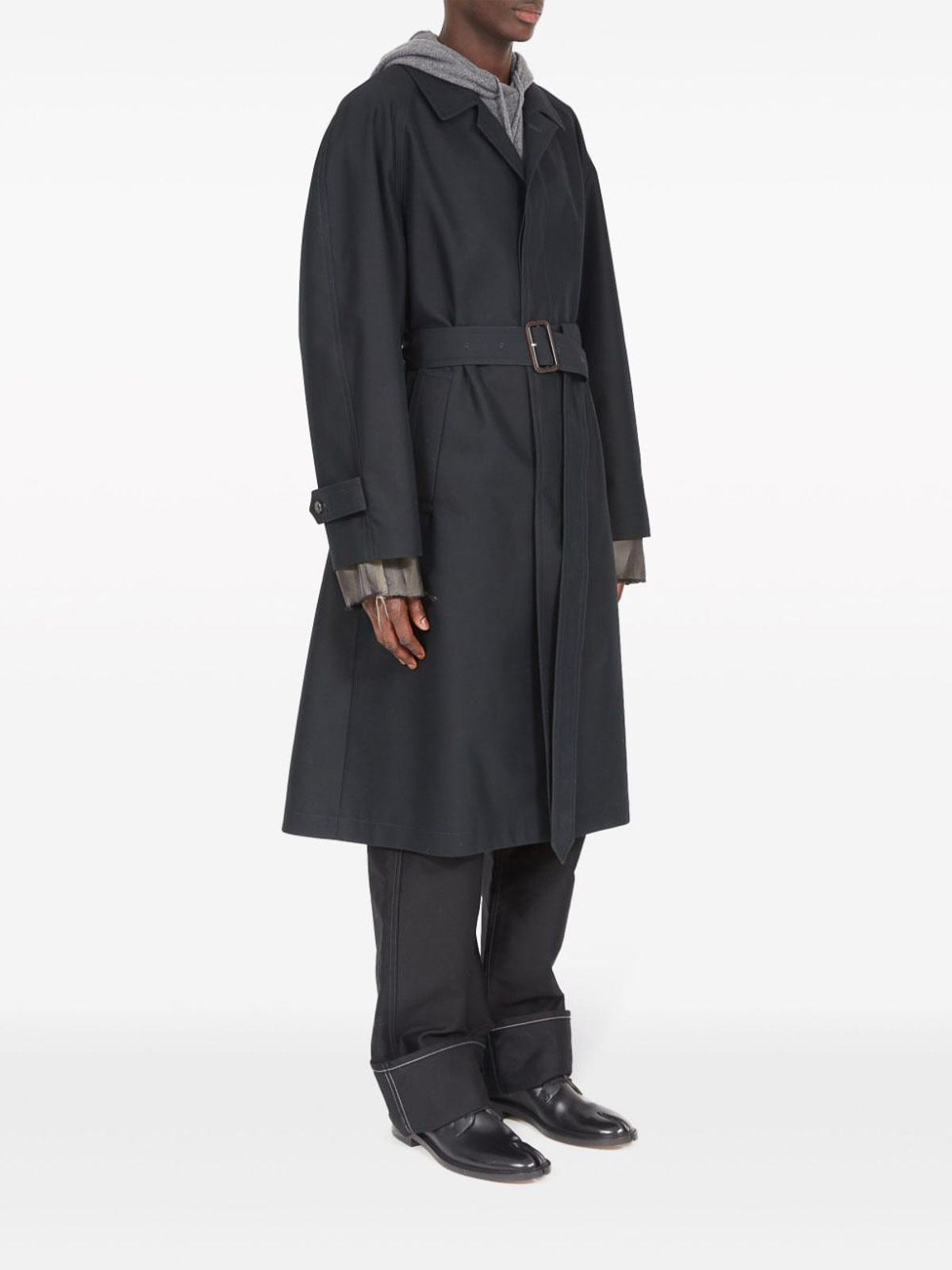 Shop Maison Margiela Coat In Black