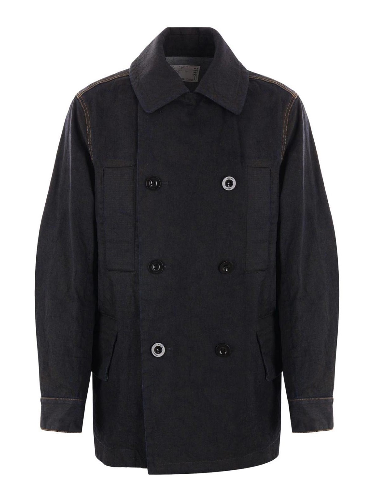 Shop Sacai Coat In Blue