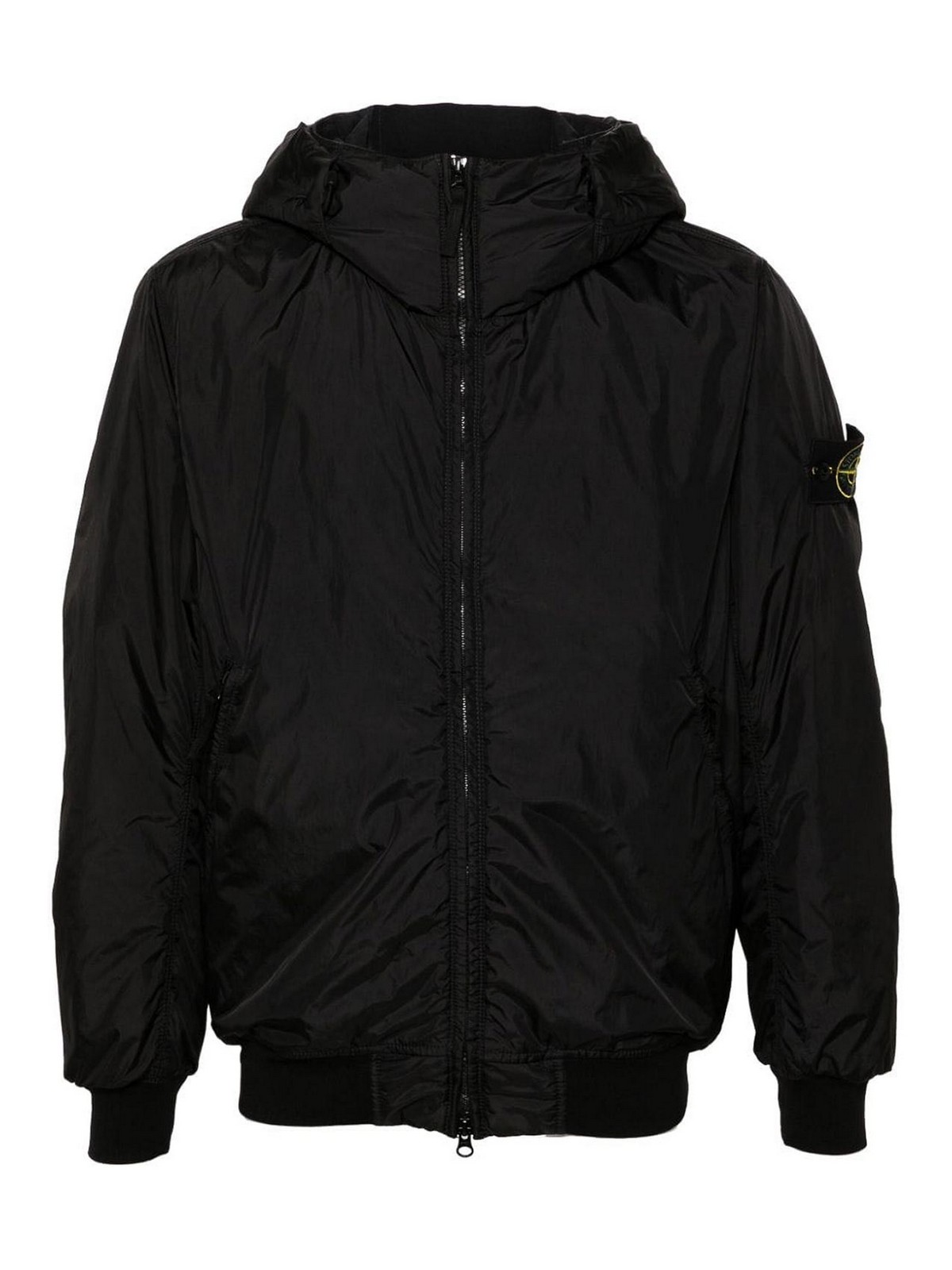 Stone Island Coat In Black