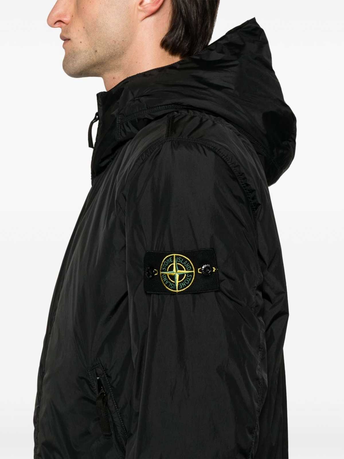 Shop Stone Island Coat In Black