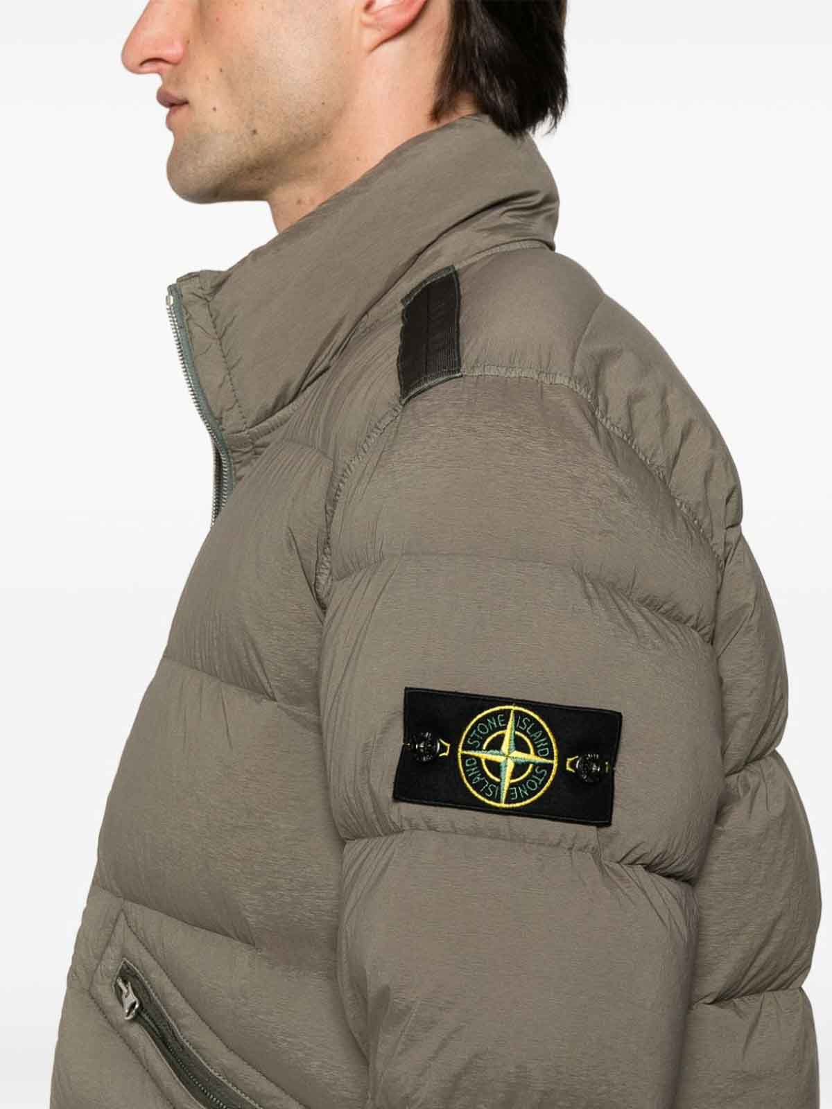 Shop Stone Island Coat In Green