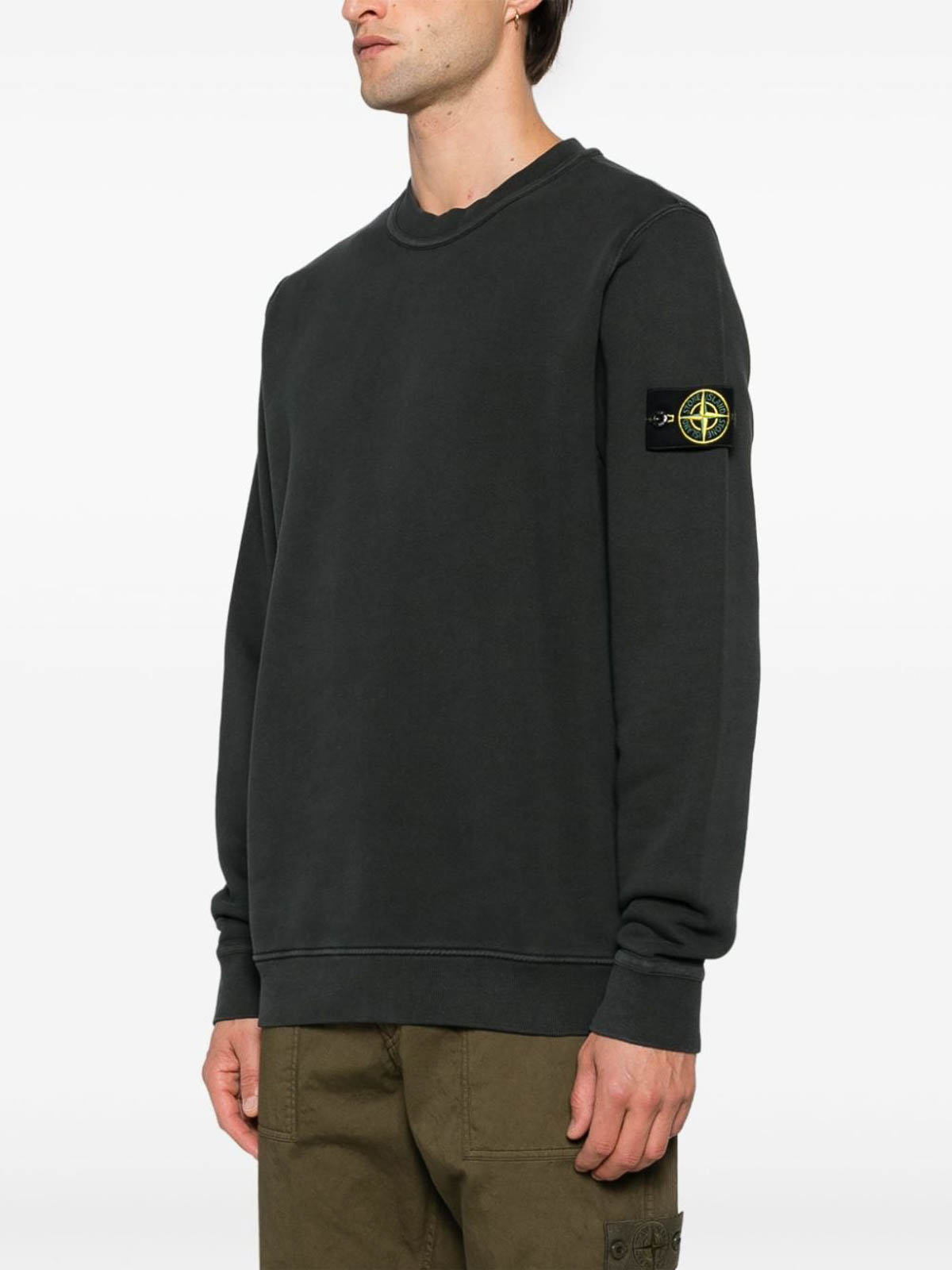 Shop Stone Island Cotton  Sweatshirt In Grey