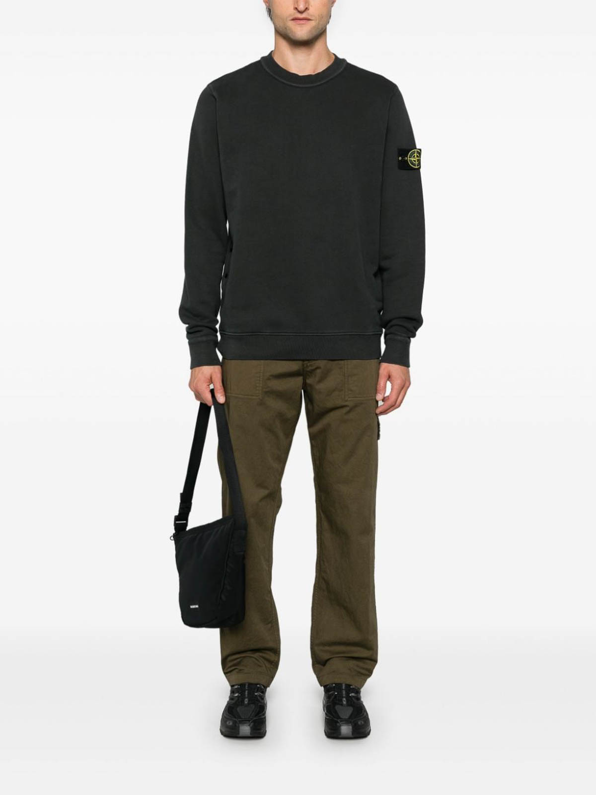 Shop Stone Island Cotton  Sweatshirt In Grey