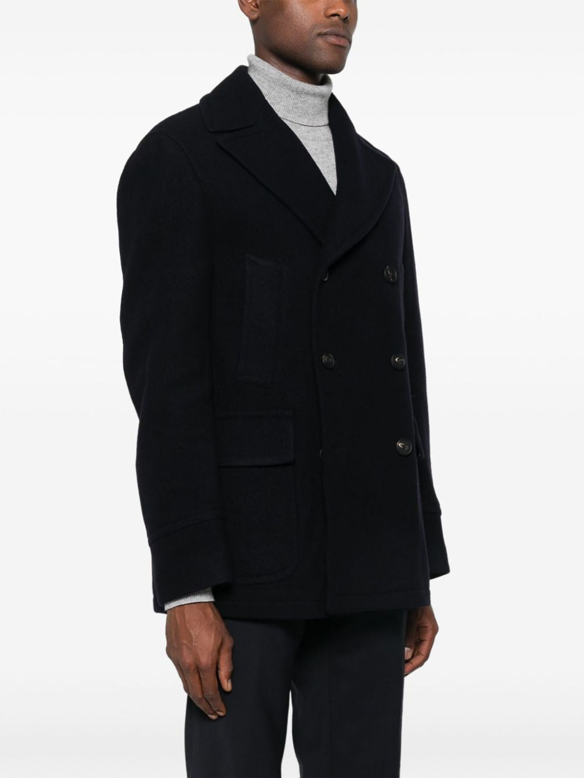 Shop Tagliatore Coat In Blue