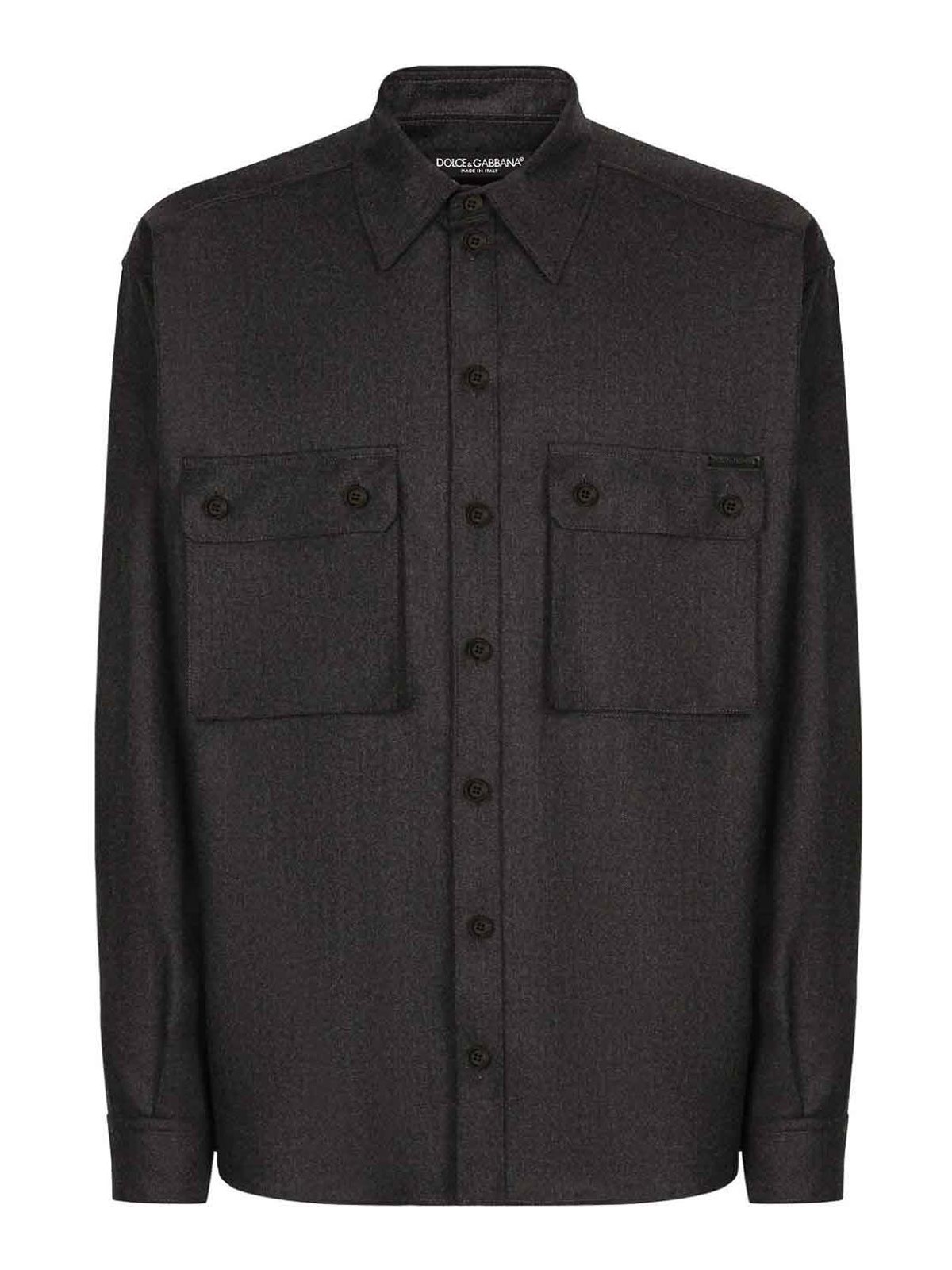 Dolce & Gabbana Cotton Shirt In Grey