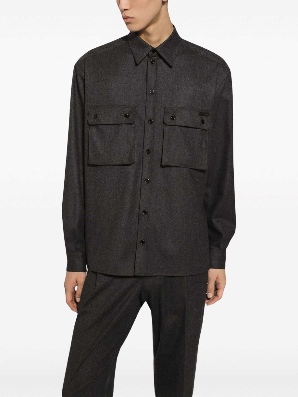 Shop Dolce & Gabbana Cotton Shirt In Grey