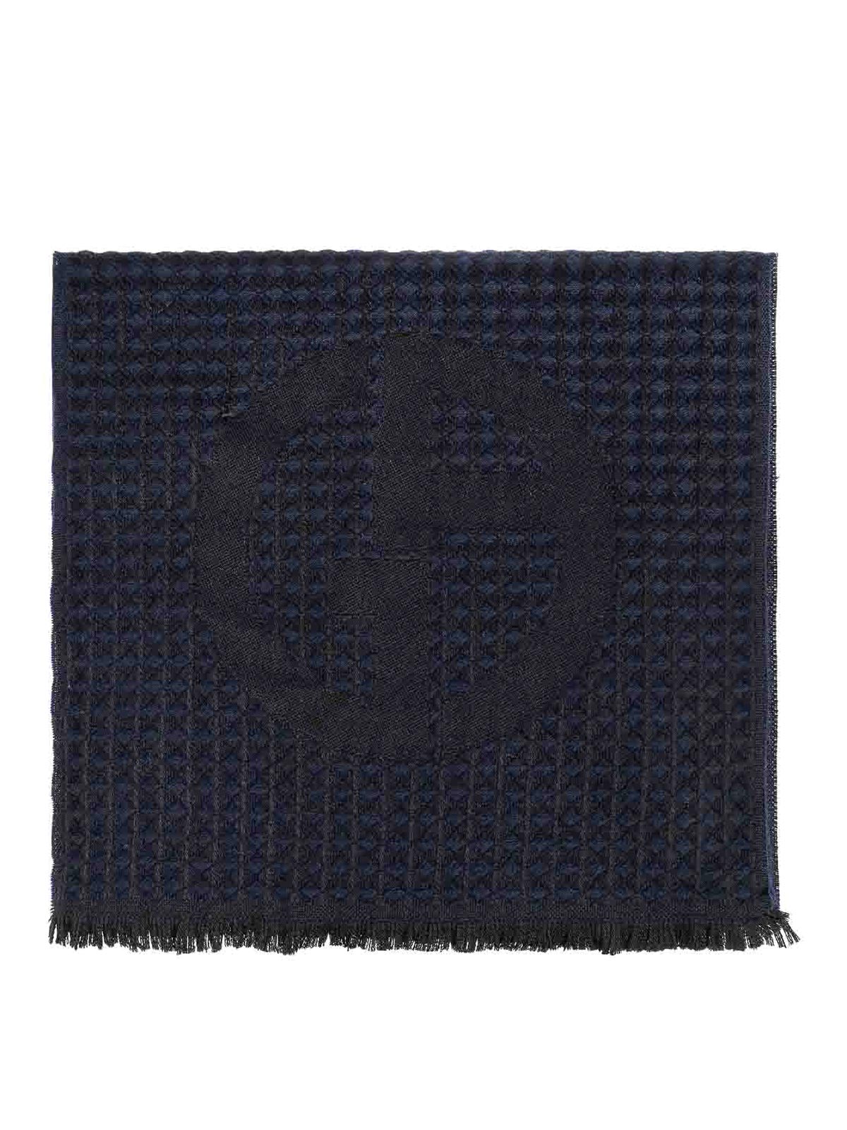 Shop Giorgio Armani Scarfs Blue