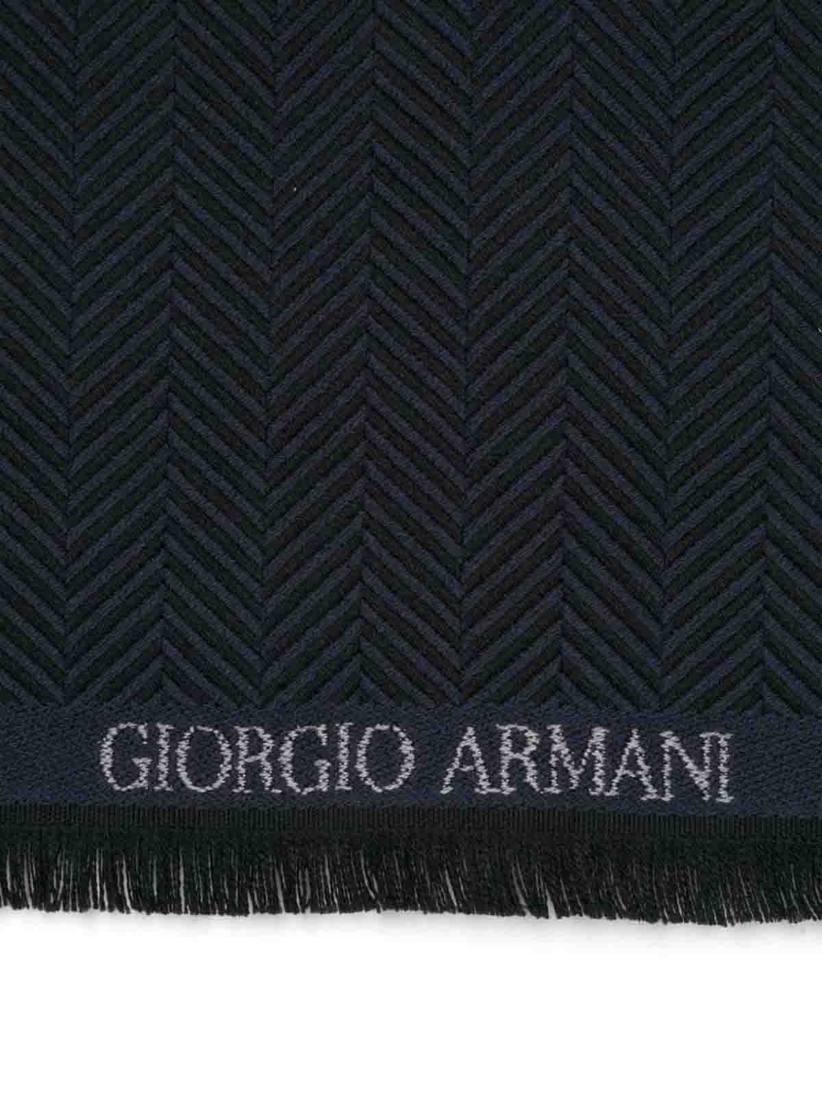 Shop Giorgio Armani Scarfs Blue