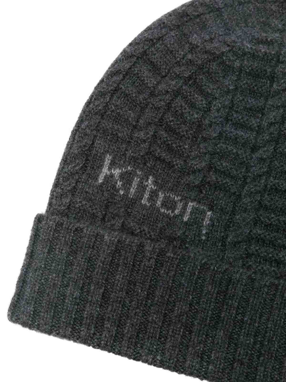 Shop Kiton Hats Anthracite In Dark Grey