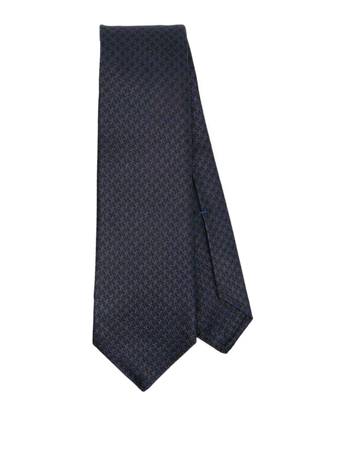 Kiton Silk Tie In Blue