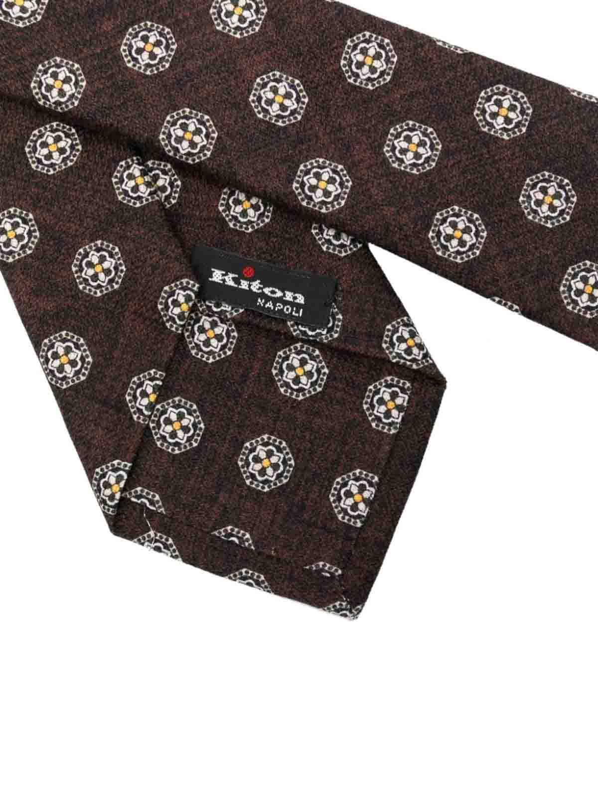 Shop Kiton Ties Brown