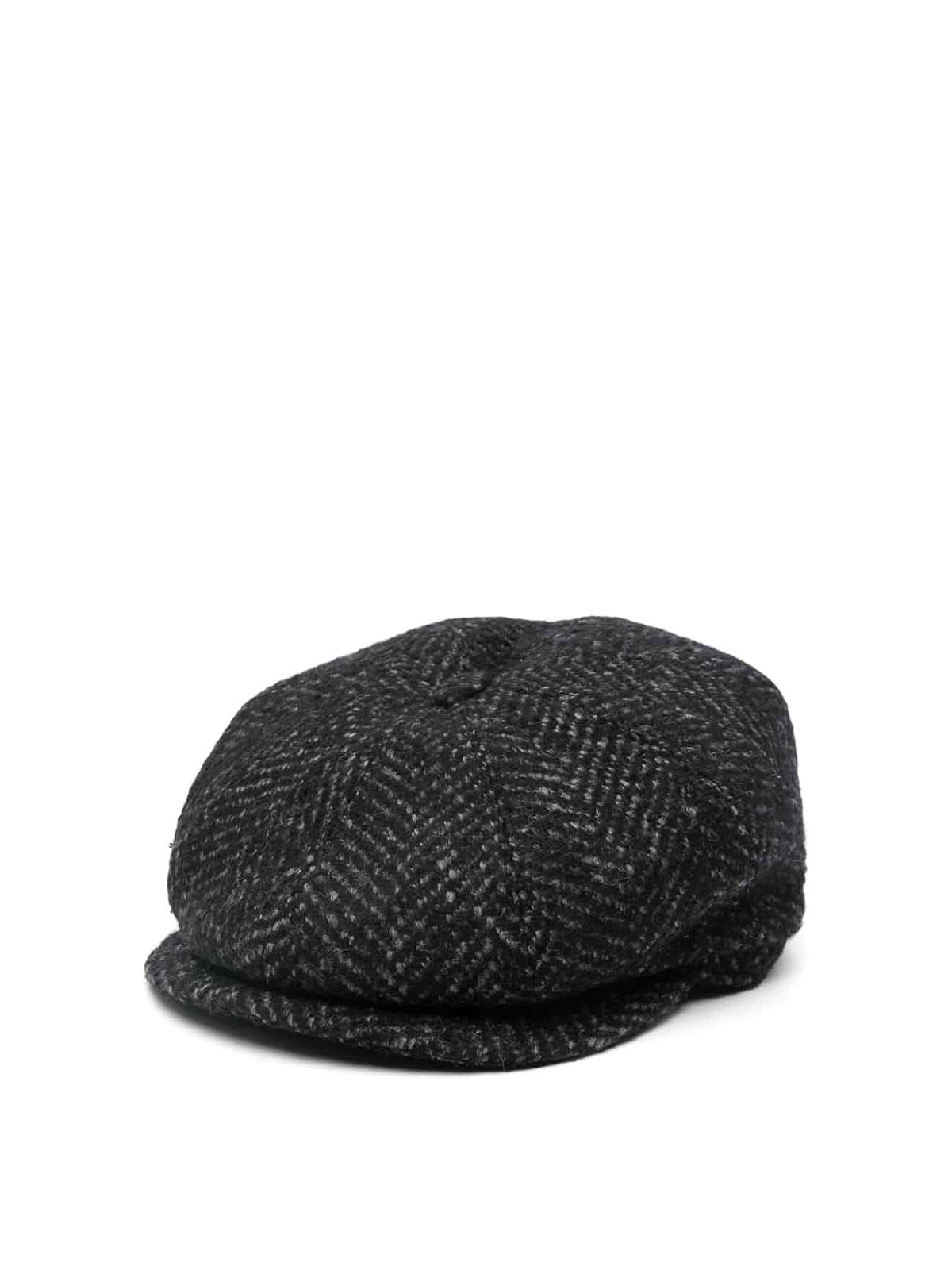 Shop Tagliatore Hats Anthracite In Dark Grey